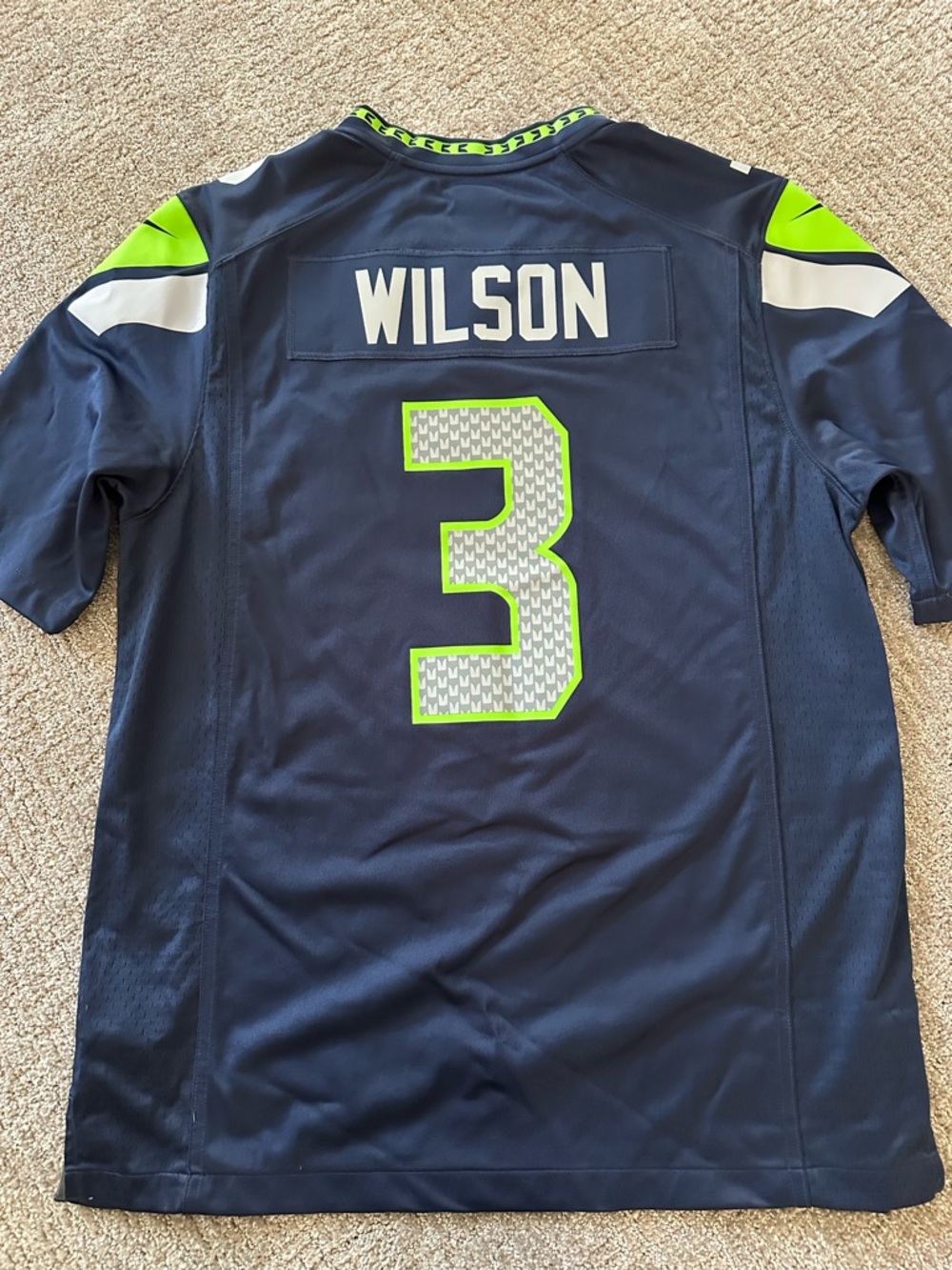 NFL Navy and Neon Green Team Football Jersey